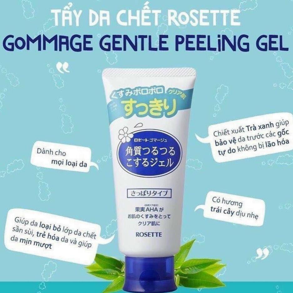 TẨY DA CHẾT ROSET NHẬT CẬP BẾN ĐỦ 2 MÀU XANH - HỒNG  Tẩy Da Chết Rosette Peeling Gel