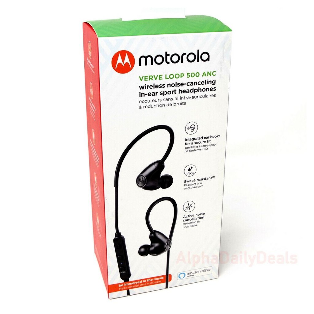 Motorola VerveLoop 500 - Tai nghe nhét tai không dây chống ồn (ANC) - Chuẩn chống nước IPX4