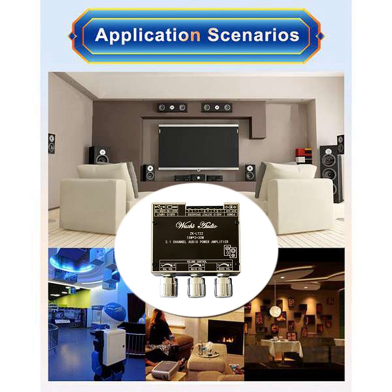 Bảng Mạch Khuếch Đại Âm Thanh zk-lt22 2.1 bluetooth 5.1 15w + 15w + 30w tws dc9-24v Chuyên Dụng