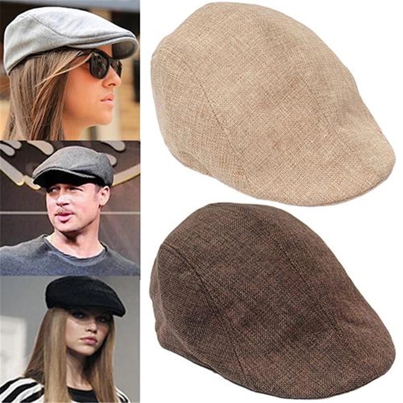 Mũ Beret Vải Lanh Cotton Phong Cách Anh Quốc Cho Nam