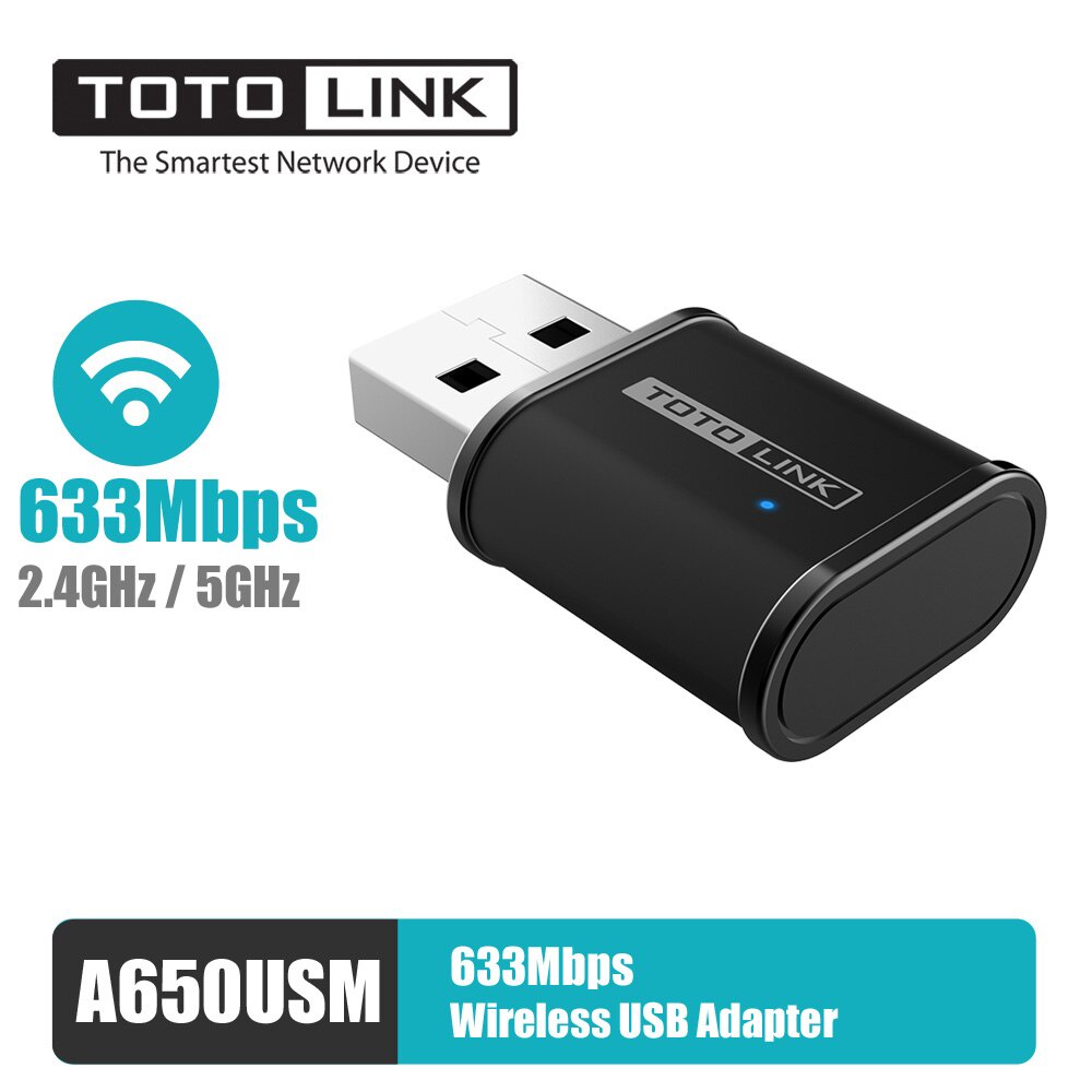USB Wi-Fi băng tần kép AC650 chính hãng bh 24 tháng