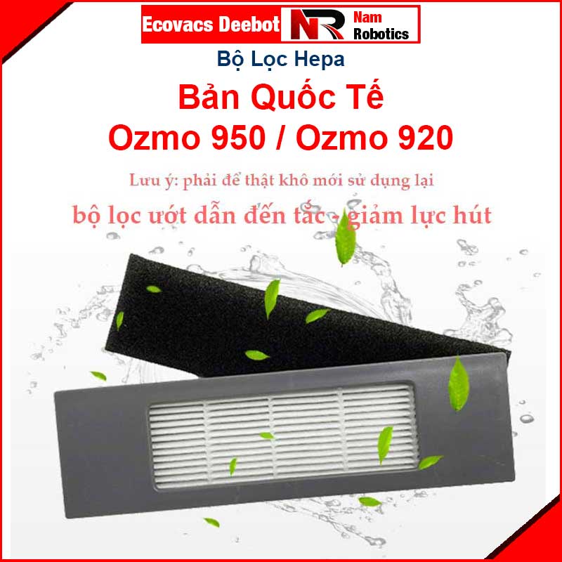 Phụ kiện Khăn Lau Chổi Cạnh Chổi Cuộn Bộ Lọc Hepa Ecovacs Deebot Ozmo 950 & Ozmo 920