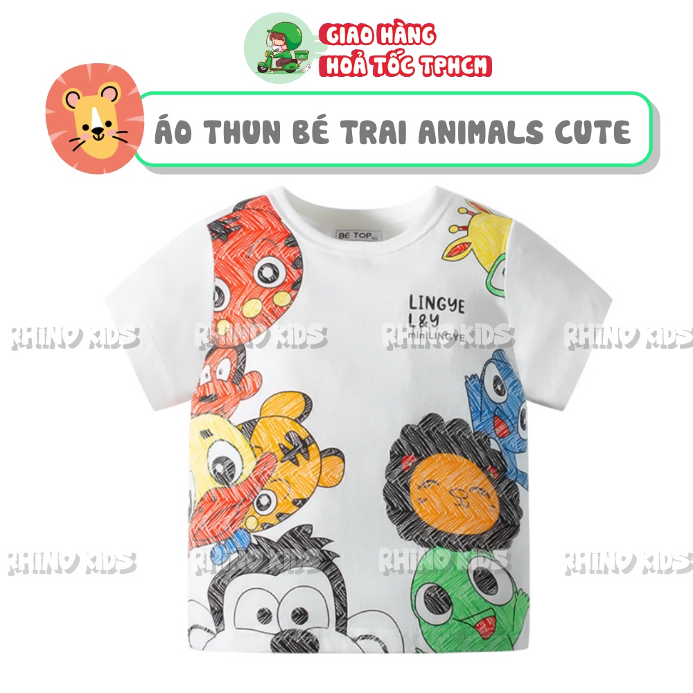 Áo bé trai áo thun cho bé in hình ngộ nghĩnh dolphin 2 chất cotton hàng tiêu chuẩn chất lượng cao