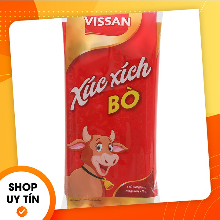 [ HSD DÀI ] Xúc xích Bò tiệt trùng Vissan 280g (4 cây) - Công Ty Thực Phẩm SibMart - SF0034