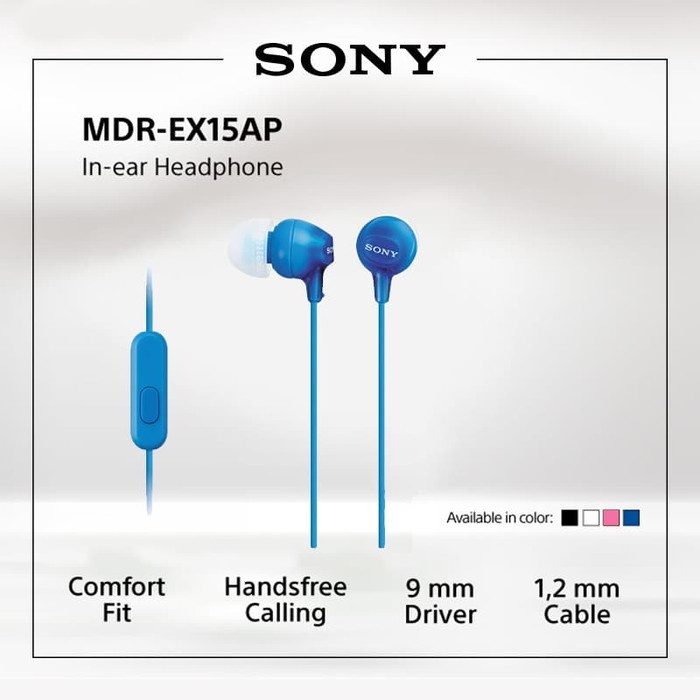 Tai Nghe Nhét Tai Sony MDR-EX15AP Blue Có Micro EX15AP / EX-15AP