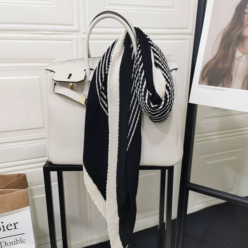 Khăn choàng cổ xếp li vải thun size 90x90cm