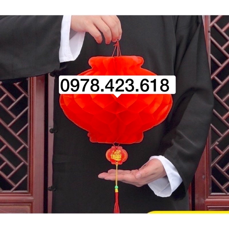Đèn lồng Đỏ mini treo trang trí Lễ Tết - siêu thị - lớp học - đèn lồng giấy đỏ ni lông