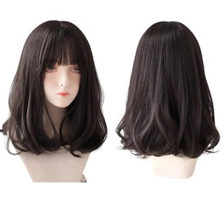 Tóc Giả Nữ Cả Đầu (Nguyên Đầu) Xoăn Đuôi Ngắn Đẹp Thời Trang