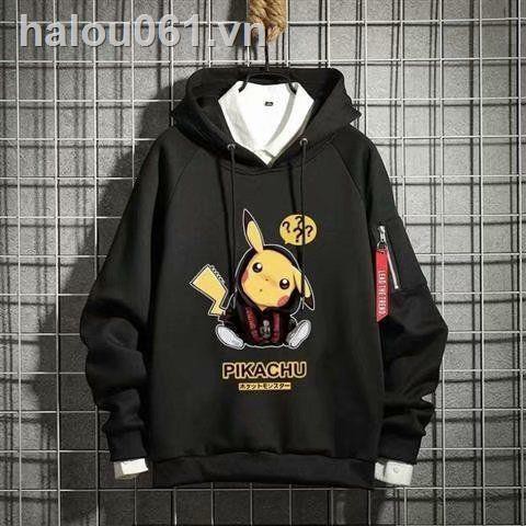 Áo Hoodie Nam In Hình Pikachu Thời Trang Thu Đông 2020