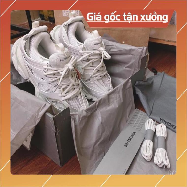 [FreeShip+ Hàng Cao Cấp] Giầy balen track 3 Full trắng ,Giày thể thao nam nữ Full phụ kiện (ảnh thật)