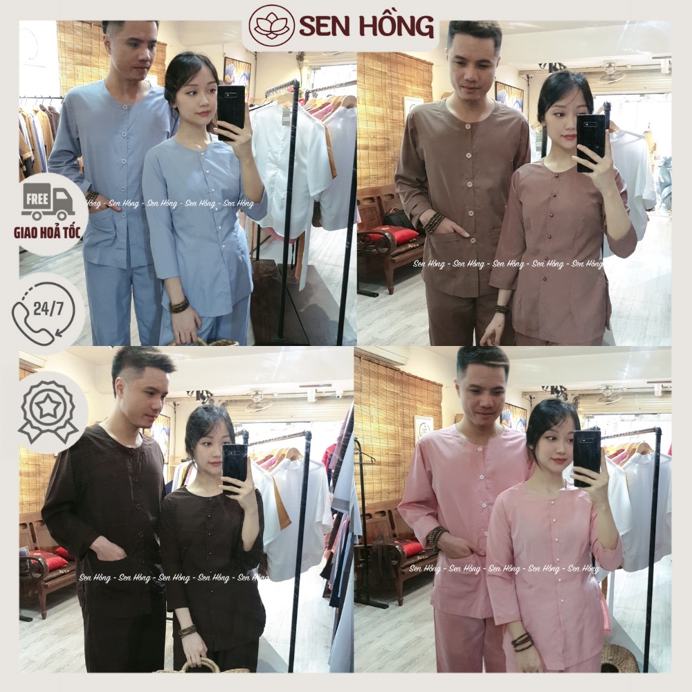 BỘ ĐỒ BÀ BA NAM NỮ TRUYỀN THỐNG # bộ đồ lam đi chùa đi chơi # bà ba xưa giản dị vải kate mát mịn dáng xuông