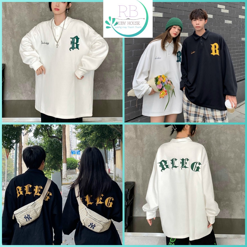 Áo polo PLLG,RUBY, chất nỉ ép dầy dặn from unisex dưới 65kg mặc được, kèm ảnh thật
