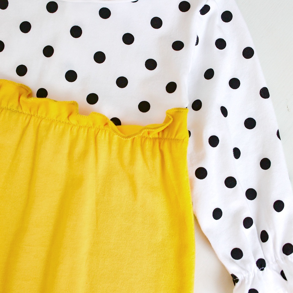 Sanlutoz Bộ Áo Liền Quần Vải Cotton Tay Dài In Chấm Bi Dễ Thương Cho Bé Gái Sơ Sinh