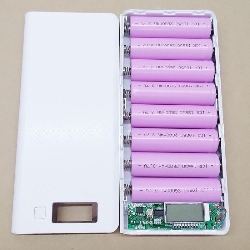 Box Sạc Dự Phòng 8 Cell Hiển Thị LCD 20000mah không Pin