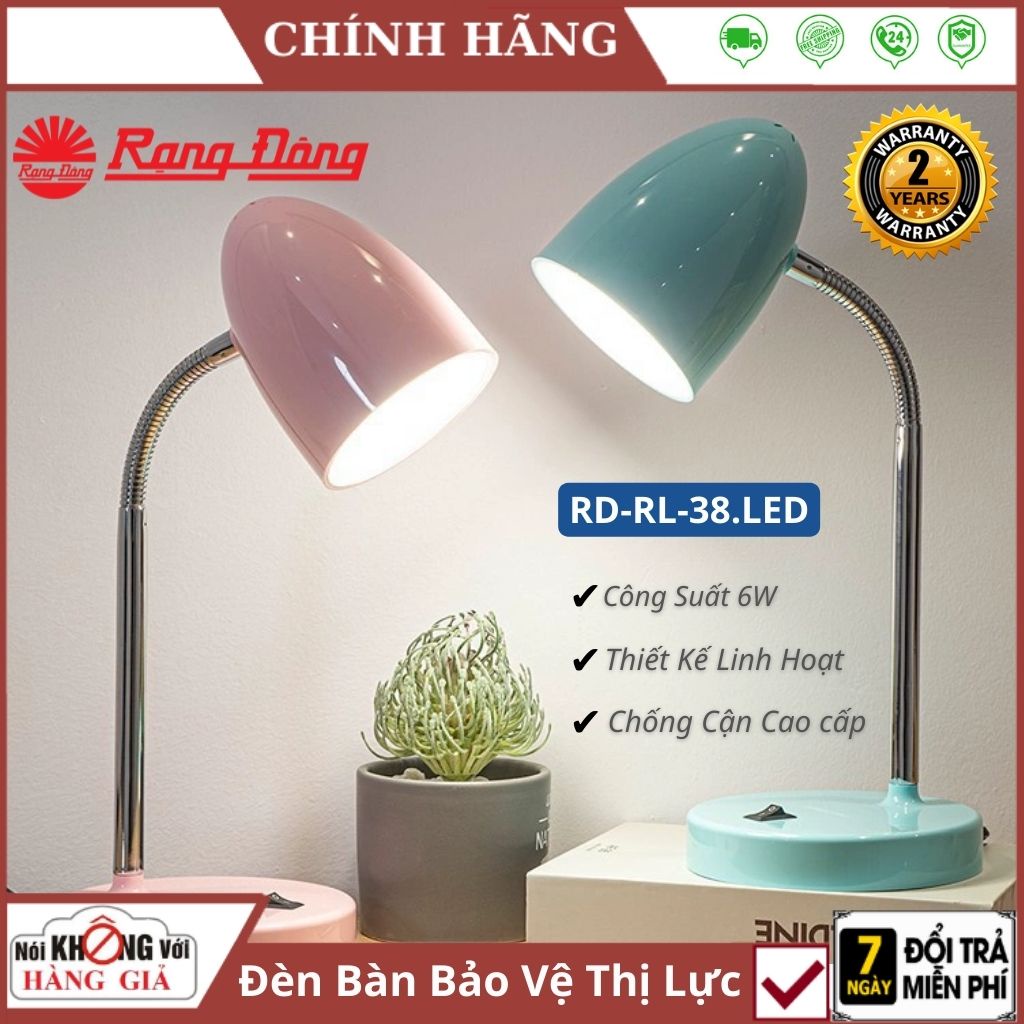 Đèn bàn học chống cận rạng đông RD-RL-38.LED - bảo vệ thị lực , 6W tiêt kiệm điện năng , bảo hành 24 tháng