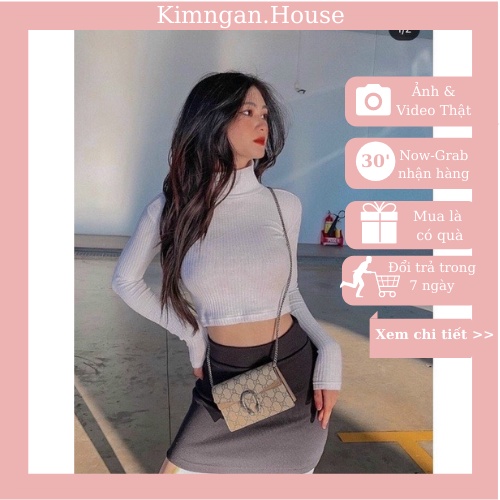 Free Ship-Hàng Cao Cấp Áo Thun Nữ Tay dài cổ lọ Croptop, Form Slim Fit, màu sắc đa dạng | BigBuy360 - bigbuy360.vn