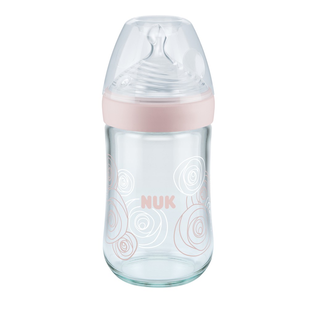 Bình sữa NUK Nature Sense Thủy tinh núm ti Silicone S1 - M (120ml , 240ml)