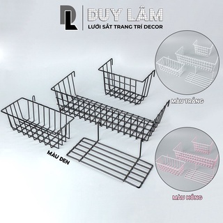 Giỏ cài lưới sắt, giá treo khung lưới sắt treo phụ kiện, hàng hóa, decor trang trí – Lưới sắt Duy Lâm