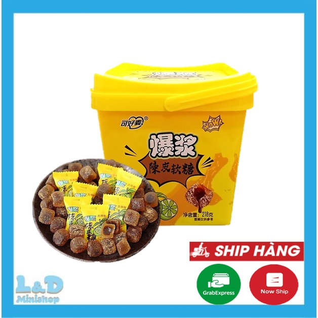 Kẹo Dẻo Ô Mai Vị Chanh Muối Siêu Ngon Xô Vuông 218 gr