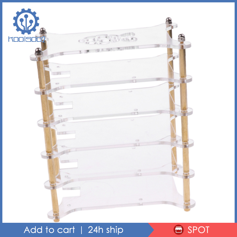 [KOOLSOO2]Clear Acrylic Cluster Case 5 Layer Shelf Stack For Raspberry Pi 3/2 B and B+