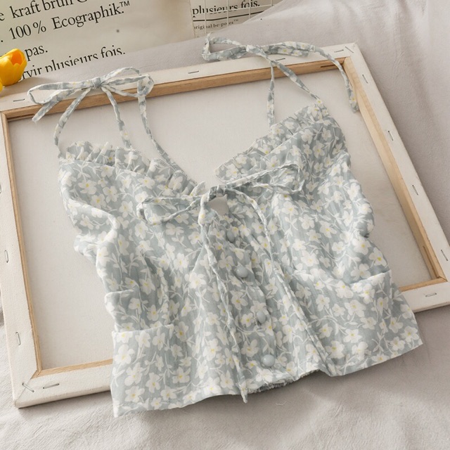 ÁO 2 DÂY HOẠ TIẾT HOA NHÍ