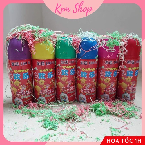 Chai xịt dạng dây nhiều màu sắc trang trí sinh nhật đám cưới sự kiện, chụp ảnh kỷ niệm - Kemshop K150