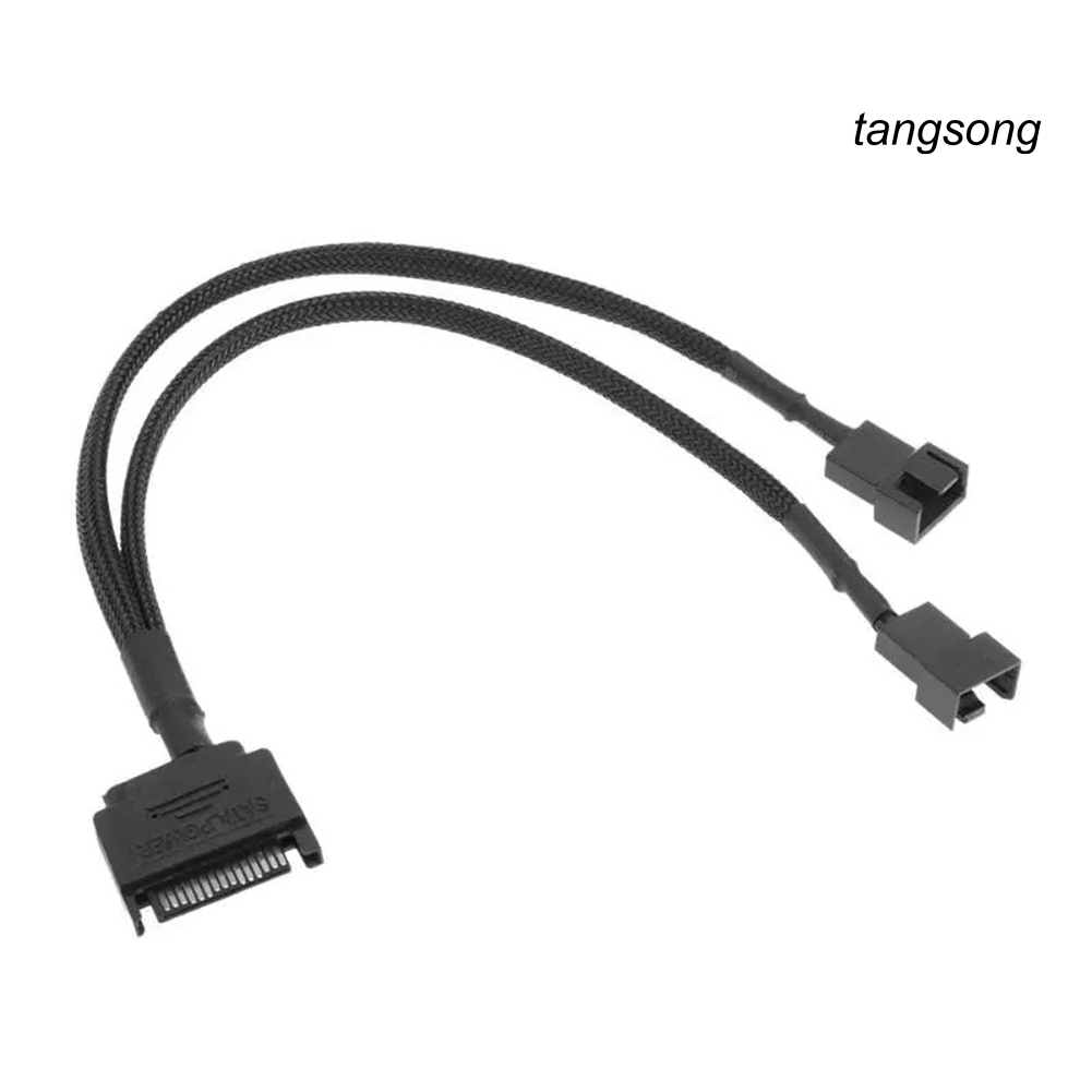 Dây Cáp Chuyển Đổi Ts-Sata 15pin Sang 2 Cổng 3pin 4pin Dành Cho Quạt Máy Tính