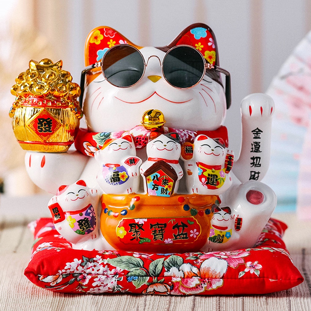 [COD] 2022 Con mèo may mắn Trang trí Con heo đất Món quà con mèo may mắn Năm mới Chúc may mắn Trang trí nội thất Món quà thủ công
