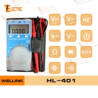WELLINK HL - 401 Đồng Hồ Đo Điện Tử Vạn Năng Bỏ Túi Đo Tụ Đo Tần Số HL 401