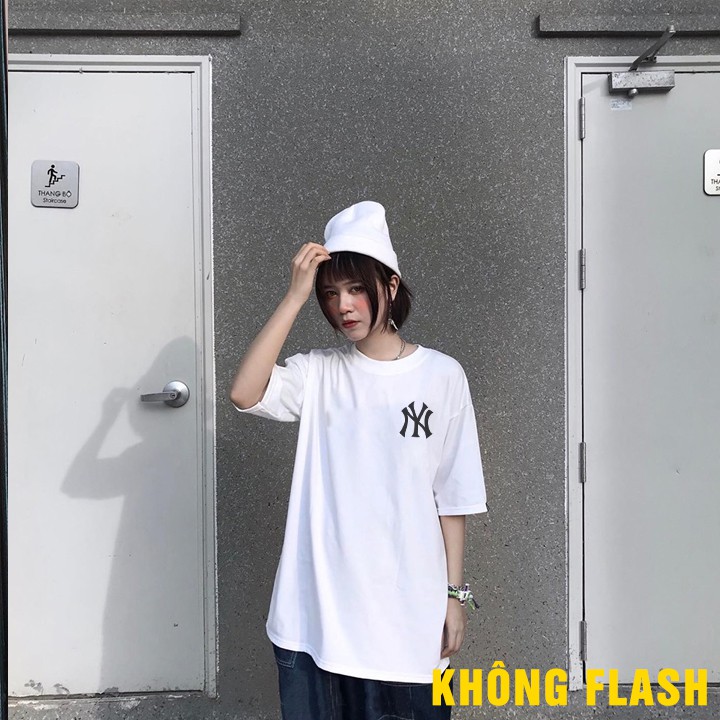 Áo thun tay lỡ form rộng nam nữ NY Phản Quang Đa Sắc dáng unisex tee phông basic oversize 2 màu trắng đen siêu đẹp | BigBuy360 - bigbuy360.vn