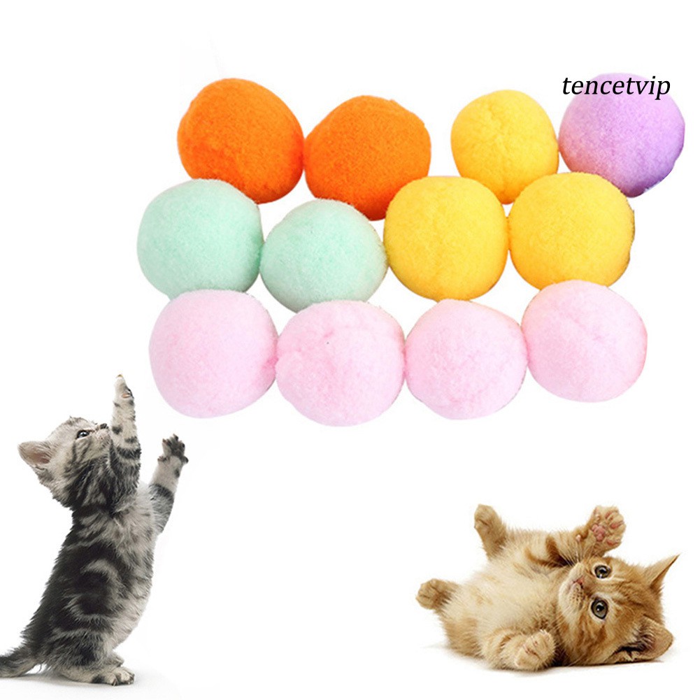 Set 12 Quả Bóng Lông Xù Đồ Chơi Cho Mèo Cưng
