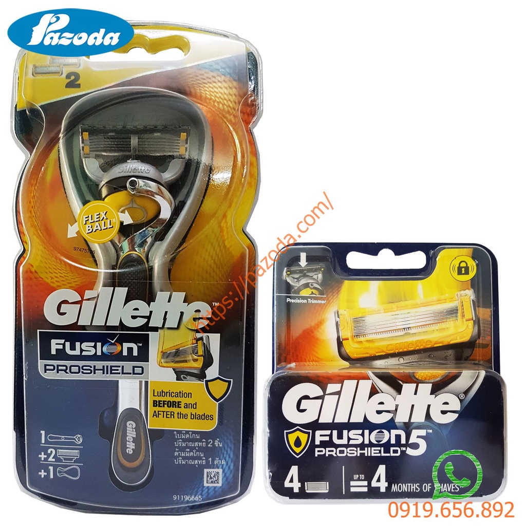 Combo dao cạo râu Gillette Fusion Proshield (1 cán và 6 đầu cạo 5+1)