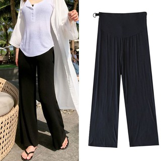 Modal Quần bà bầu Quần ống rộng mỏng Quần ống rộng Quần ống rộng Quần legging nâng bụng