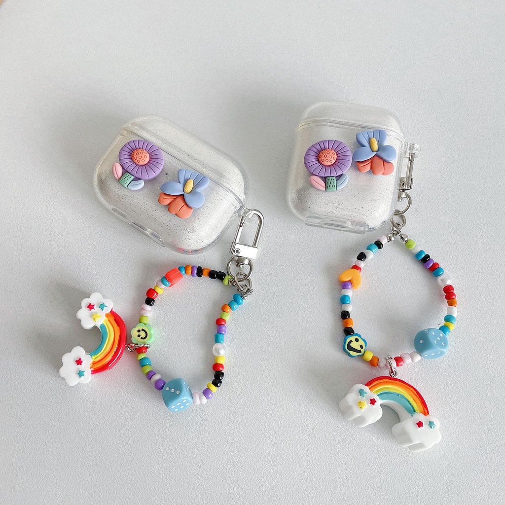 Vỏ bảo vệ hộp sạc tai nghe thích hợp cho Airpods pro airpods 1/2 màu cầu vồng