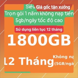 [Miễn Phí 1 Năm] Siêu Sim Data 4G Vietnamobile Trọn Gói 1 Năm 5Gb/Ngày chọn số đẹp