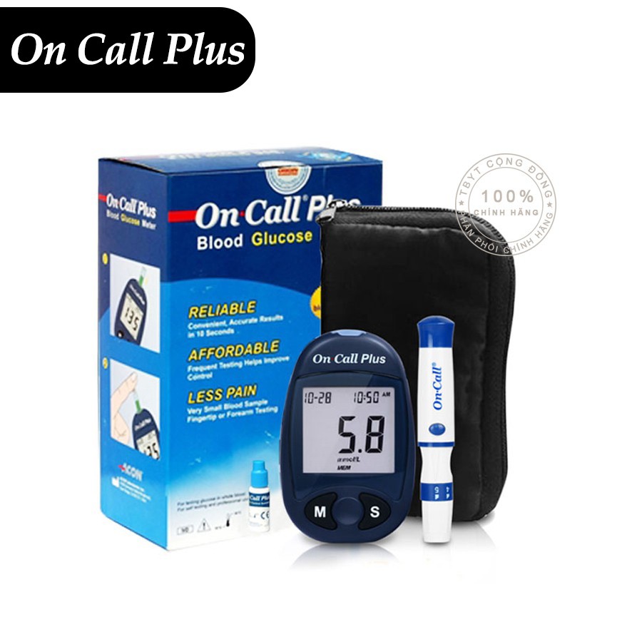 Máy Đo Đường Huyết Acon On Call Plus + Tặng hộp 50 que thử và hộp 50 kim chích máu- Đo Chính Xác 99% trước và sau khi ăn