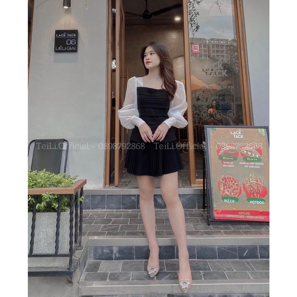 Áo sơ mi cổ vuông tay voan SV257