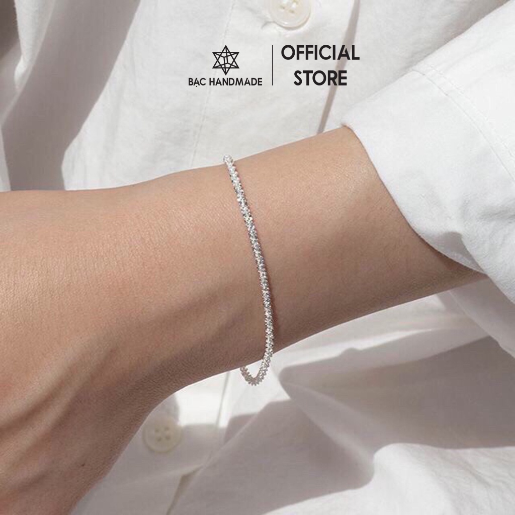 Lắc tay Bạc Handmade.Vòng tay nữ xù lấp lánh bạc nguyên chất-Bạc Handmade