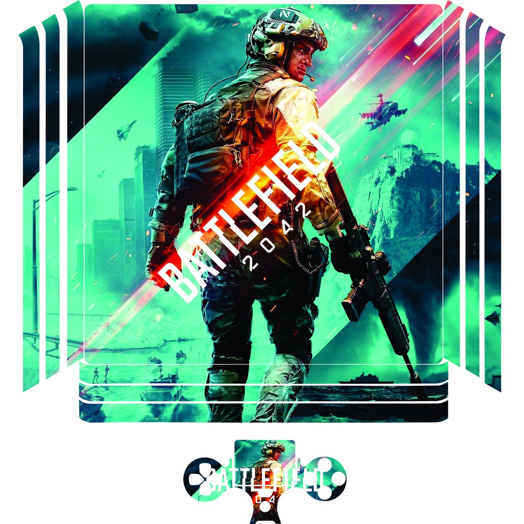 [PS4] Miếng dán máy game skin Battlefield 2042 - hoặc làm theo yêu cầu