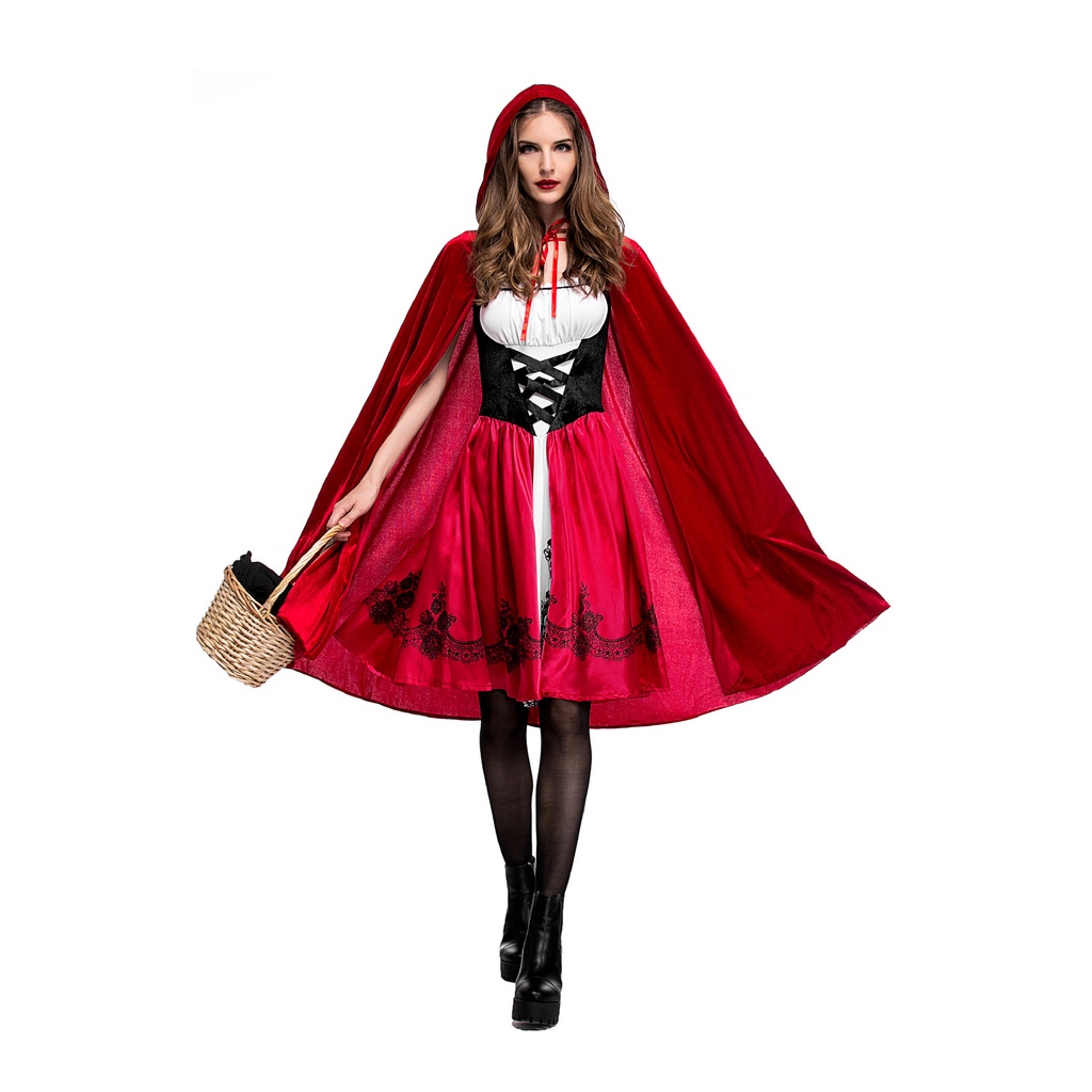 Bộ trang phục hóa trang cô bé quàng khăn đỏ dành cho hoá trang tiệc Halloween / Giáng sinh | BigBuy360 - bigbuy360.vn