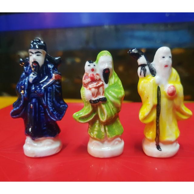 BỘ BA ÔNG PHÚC LỘC THỌ TRÁNG MEN SIZE CAO 6CM