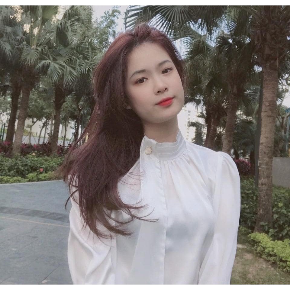 Áo Sơ Mi Trắng Lụa Tằm Cài Nơ (Rẻ bất chấp)