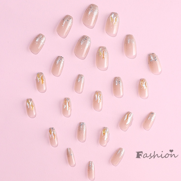 Bộ Móng Tay Giả Bán Trong Suốt 3D Mềm Mại Màu Hồng Cho Nữ