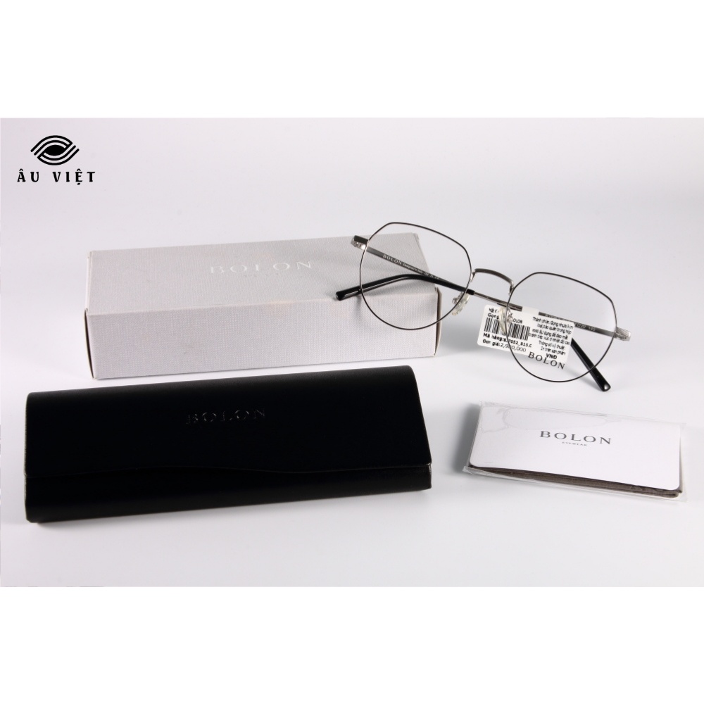 Gọng kính BOLON BJ-7052 màu bạc viền đen Full box