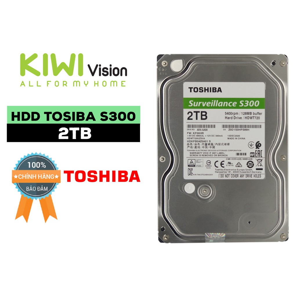 Ổ Cứng Toshiba 2T chính hãng bảo hành 2 năm chuyên dùng cho máy tính và camera