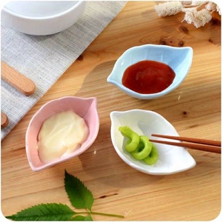 Bát ăn dặm gốm sứ hình chiếc lá 30-40ml (bát chấm, chén sứ)