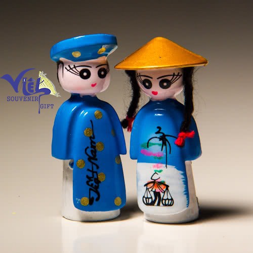 Cặp búp bê cô dâu chú rể - Nam châm trang trí - Size Lớn - 7 cm - luuniemvietnam