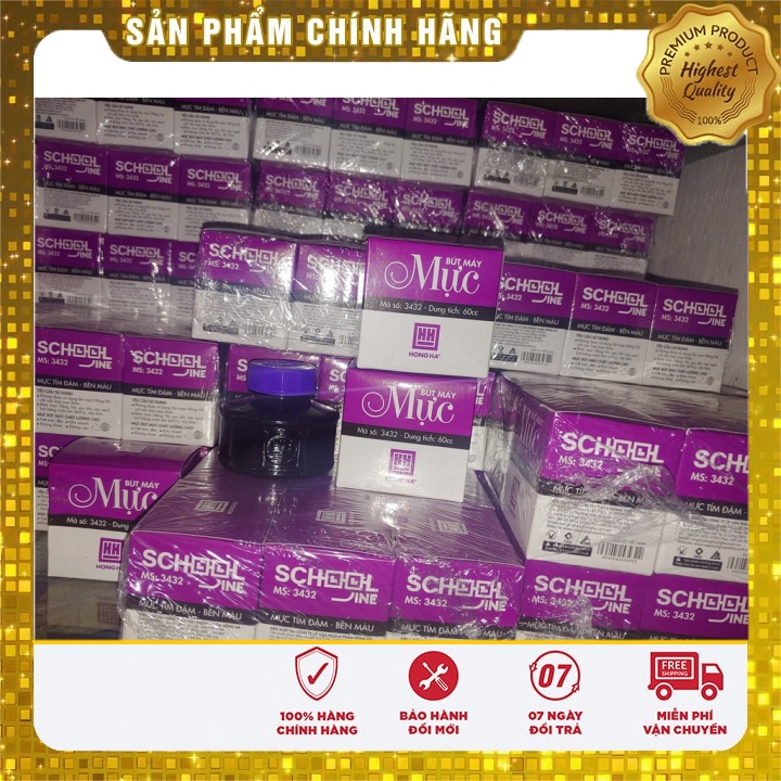 Mực Hồng Hà chính hãng mẫu mới 2021 dành cho bút máy học sinh