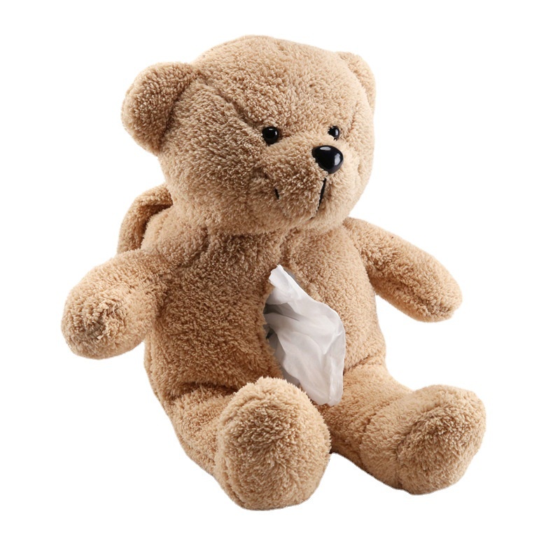 Hộp đựng khăn giấy xe hơi hình gấu hoạt hình sáng tạo