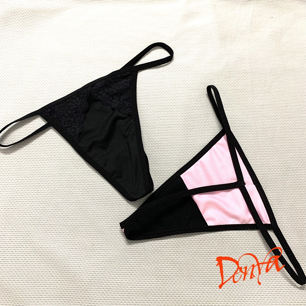 Quần lót nữ lọt khe DenYa chất liệu thun Cotton mềm mịn co giãn tốt phối ren tam giác sexy gợi cảm có miếng lót QLLK7